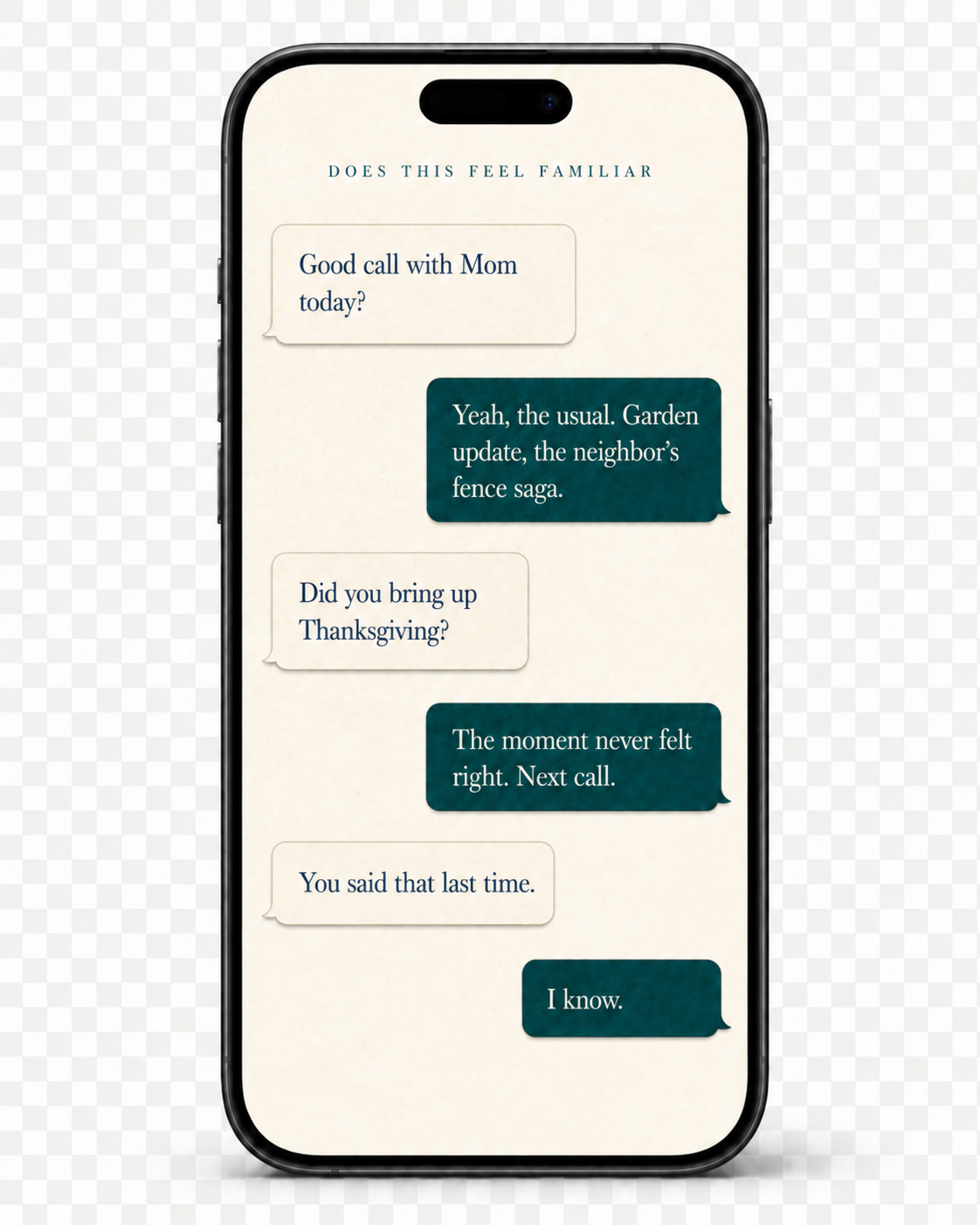 A family text exchange